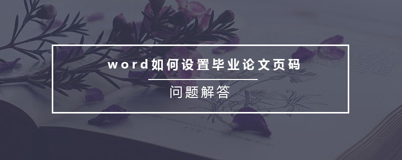 word如何設(shè)置畢業(yè)論文頁碼